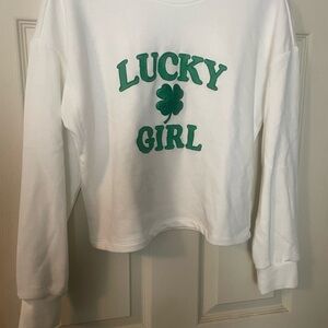 St Patty’s embroidered cropped sweatshirt